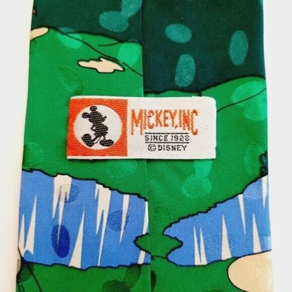 DISNEY | Vintage Handmade 100% Silk Golf Men's Necktie Mickey Inc. - Picture 5 of 11